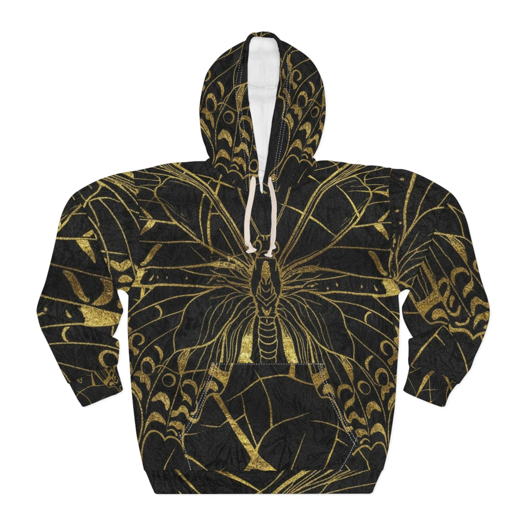 Gold Butterfly Pattern Hoodie