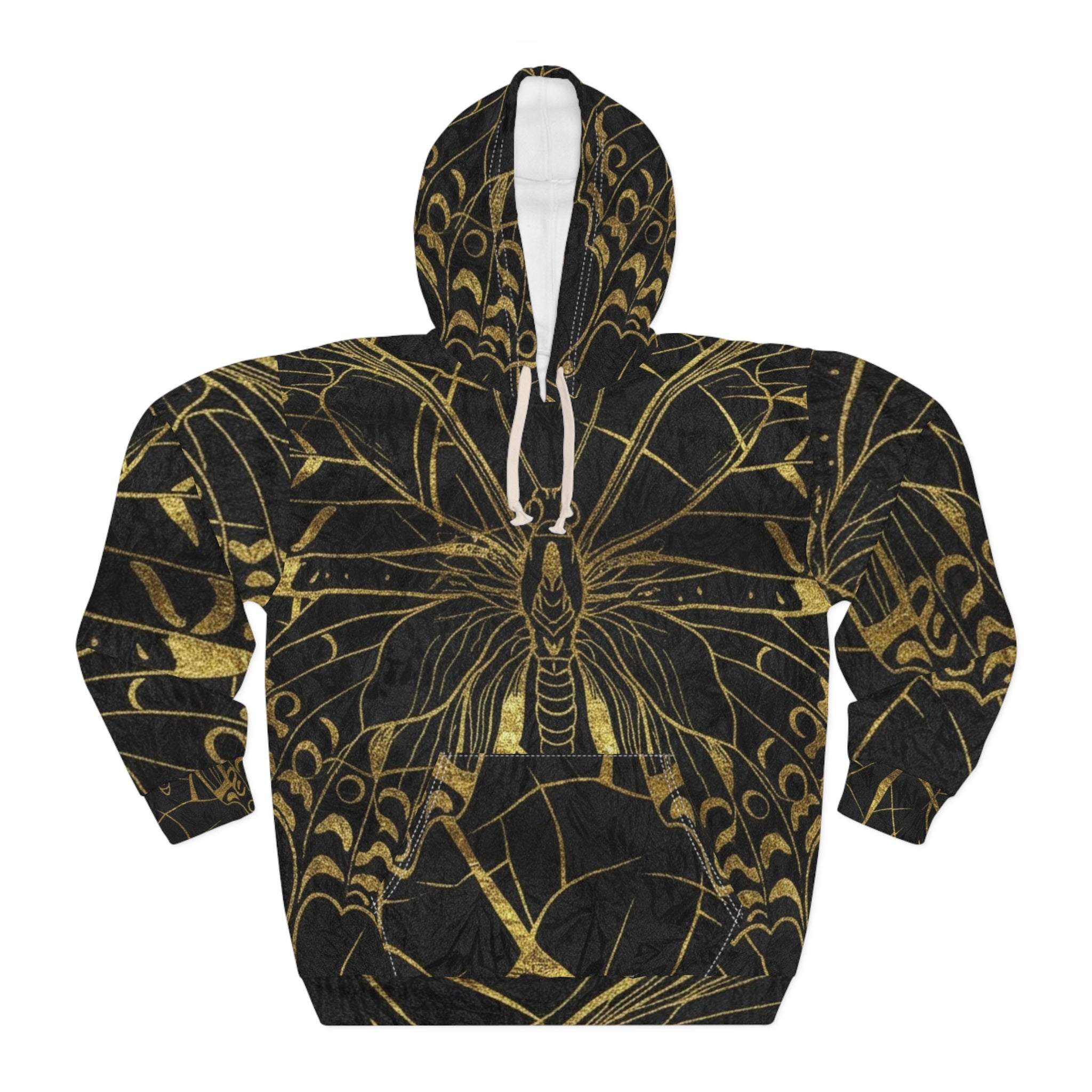 Gold Butterfly Pattern Hoodie