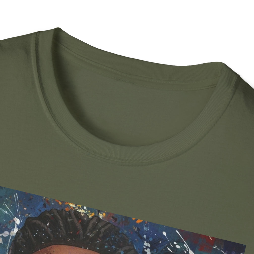 Arcaze Portrait T‑Shirt — Cosmic Musician Artwork