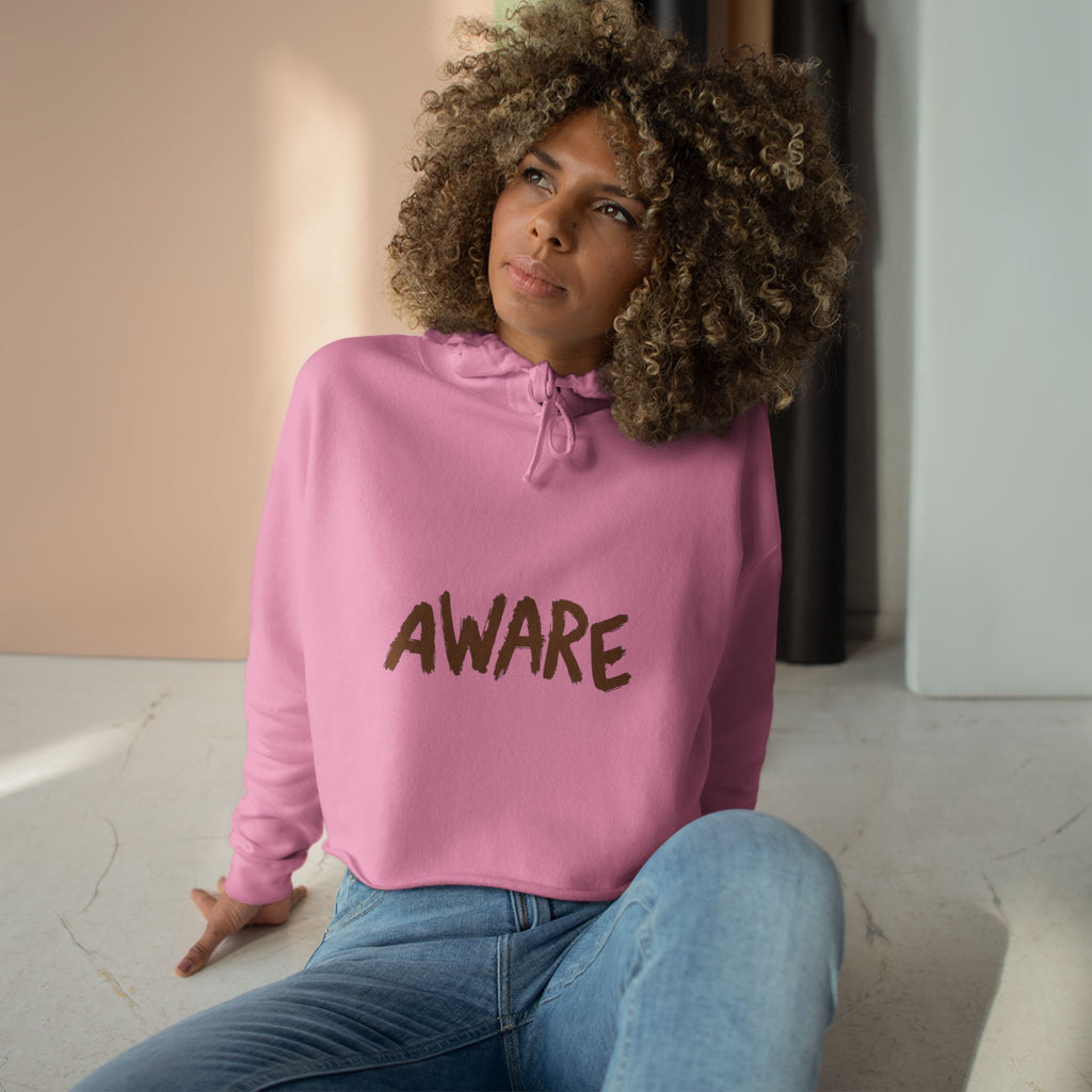 Awareness Crop Hoodie for Social Activists, Trendy Streetwear for Women, Unique Gift for Advocates, Comfortable Casual Wear