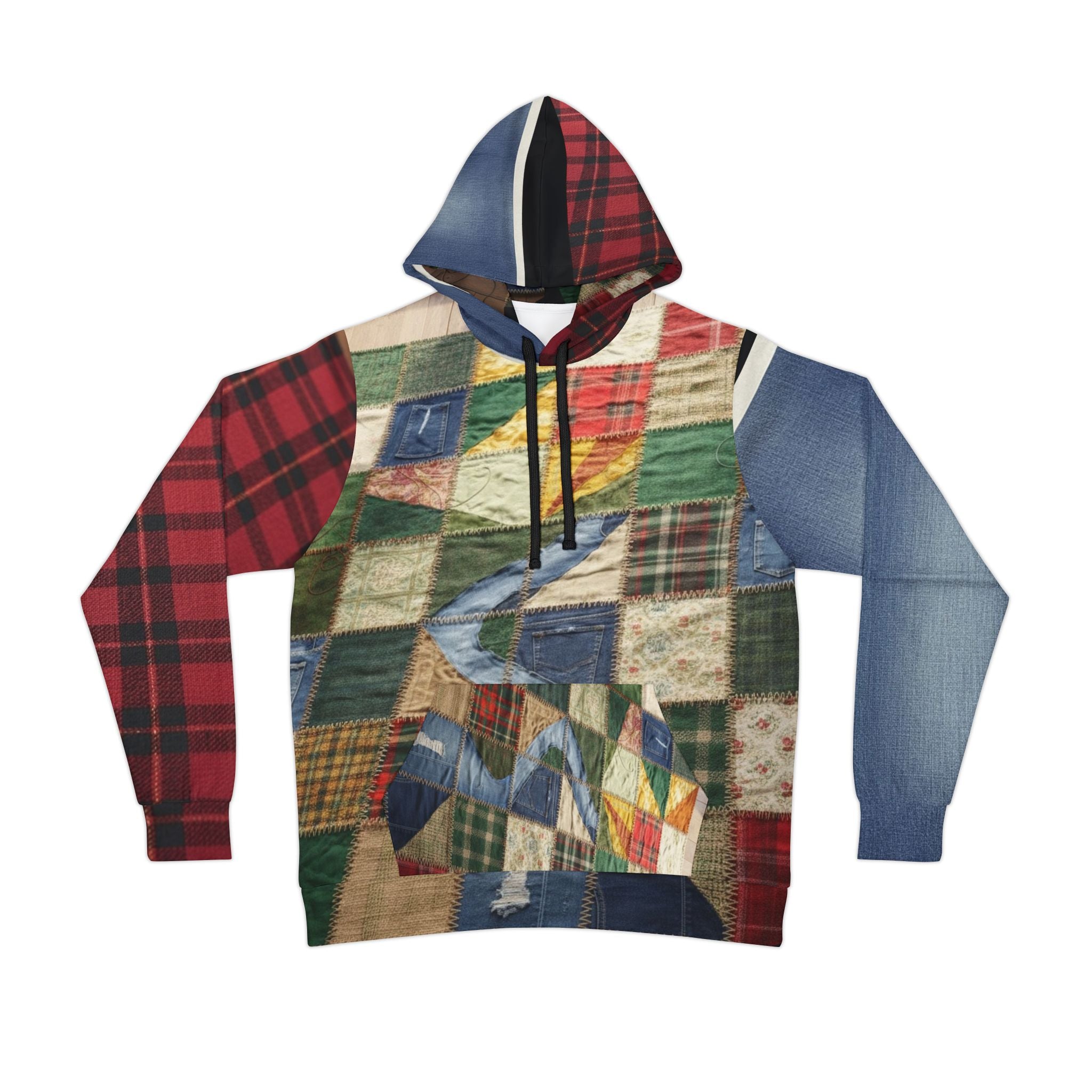 WKE WRLD Vintage Patchwork Athletic Hoodie