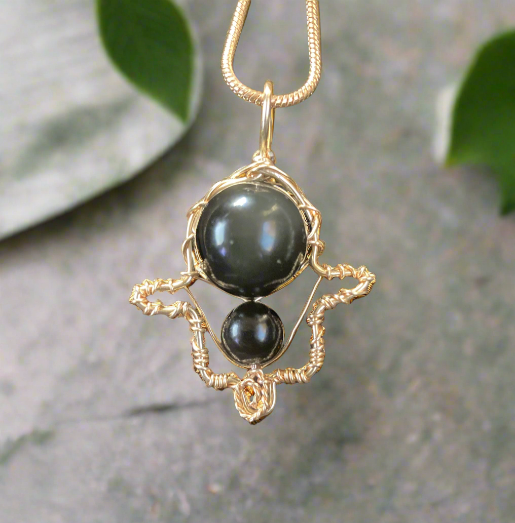 iamevibez Custom Hamsa  Hand Protection Necklace