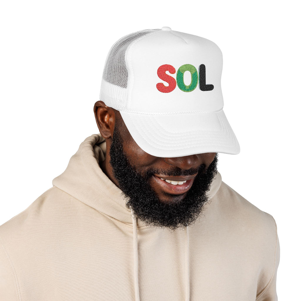 Red green and black Embroidered Trucker Hat - SOL Design