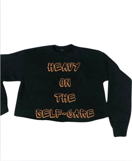 Heavy in the Self-care Crop-Top Sweatshirt