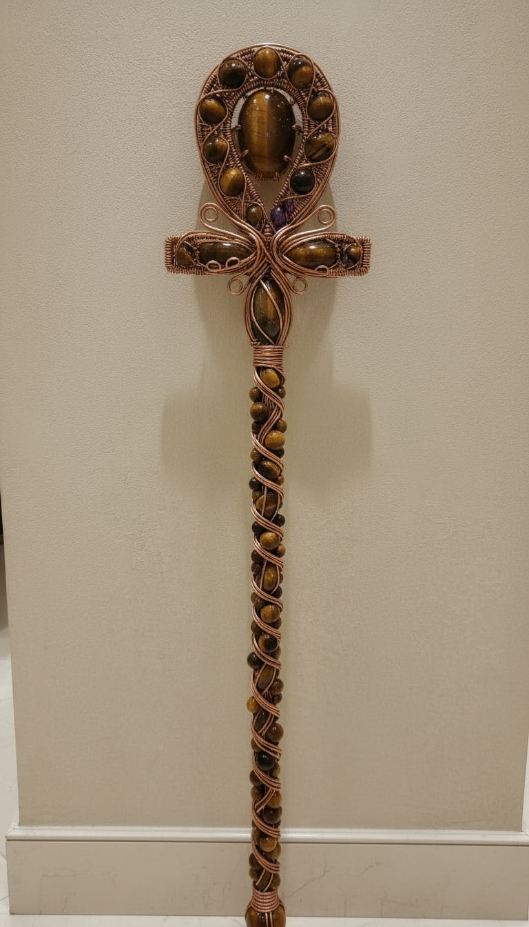 iamevibez Custom Wire Wrapped Tigers Eye Staff