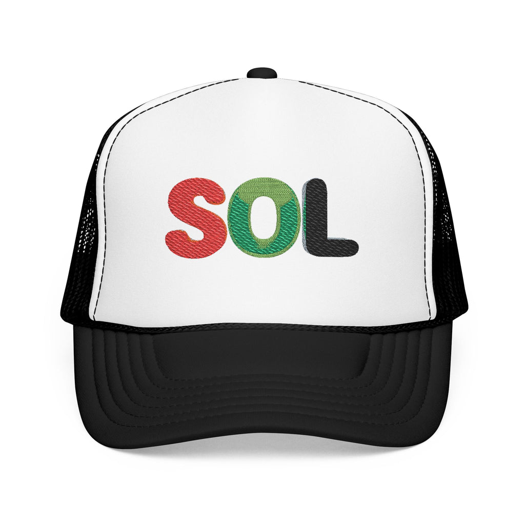 Red green and black Embroidered Trucker Hat - SOL Design