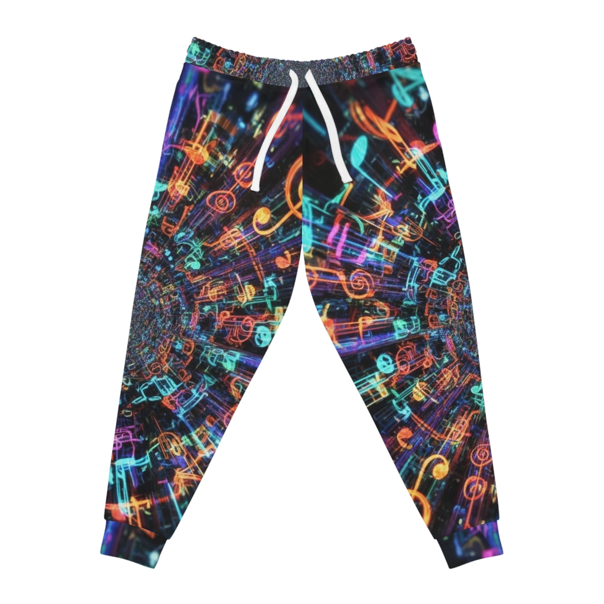 WKE WRLD Vibrant Music-Themed Joggers, Music Lover Gift, Dancewear Pants, Festival Outfit, Jogging Bottoms