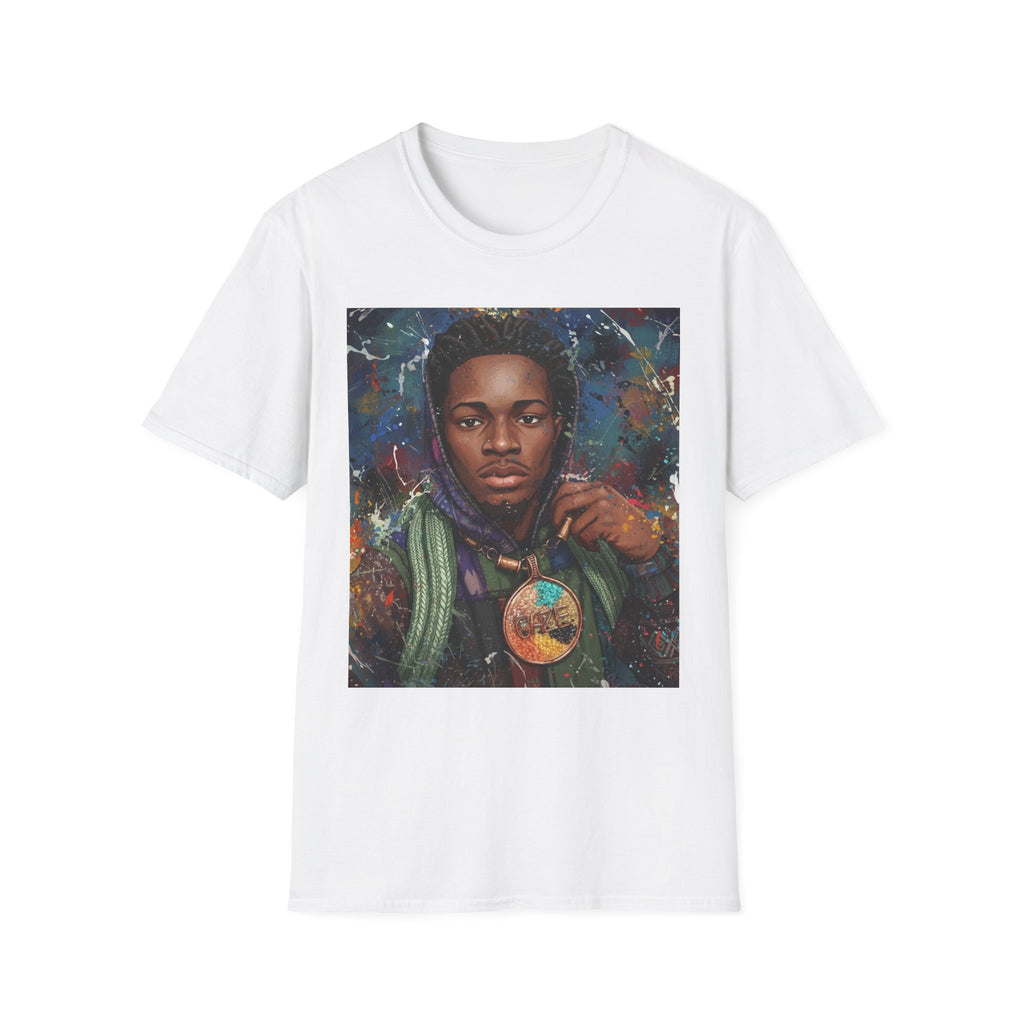 Arcaze Portrait T‑Shirt — Cosmic Musician Artwork