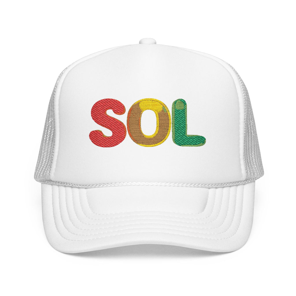 Colorful 'SOL' Foam Trucker Hat for Summer Fun