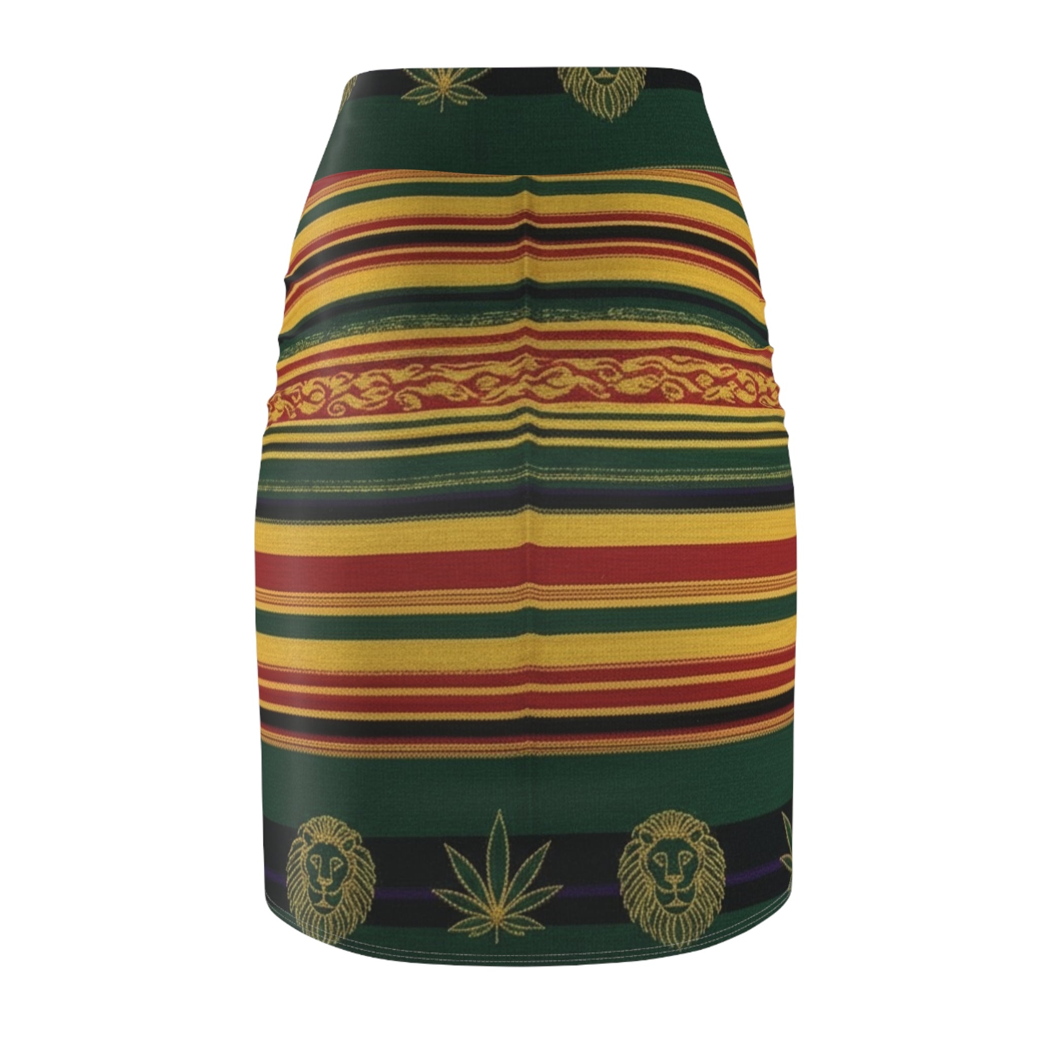 WKE WRLD Colorful Rasta/ Bohemian Pencil Skirt, Trendy Skirt for Festivals, Vibrant Pencil Skirt for Parties, Ethnic Print Skirt, Comfortable Casual Wear