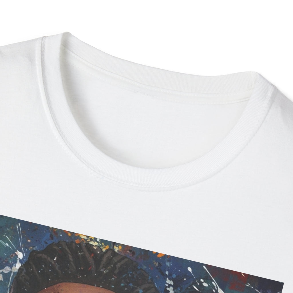 Arcaze Portrait T‑Shirt — Cosmic Musician Artwork