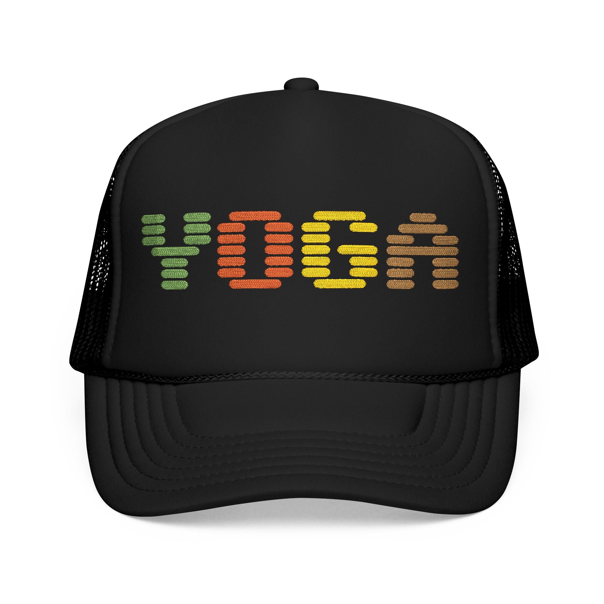 Yoga Foam Trucker Hat - Embroidered Red Cap for Yoga Enthusiasts