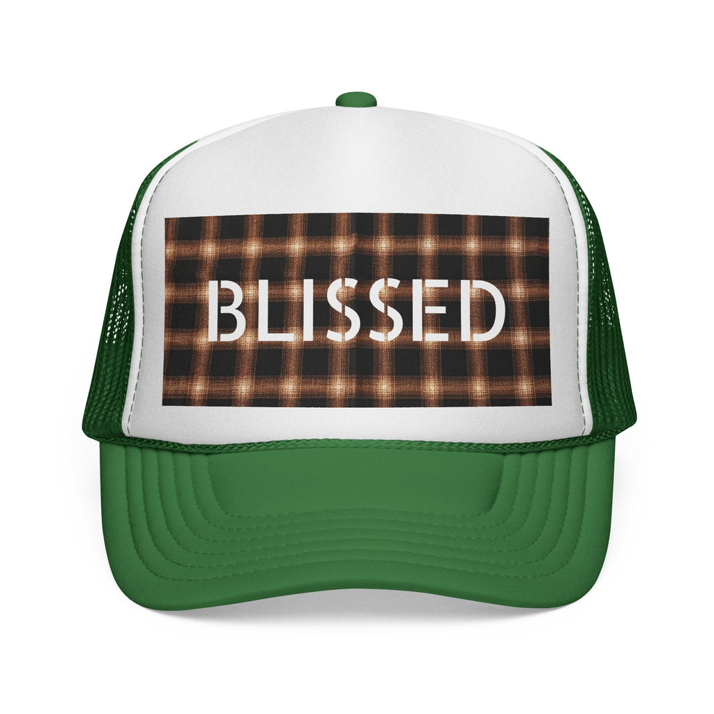 Blissed Plaid Trucker Cap