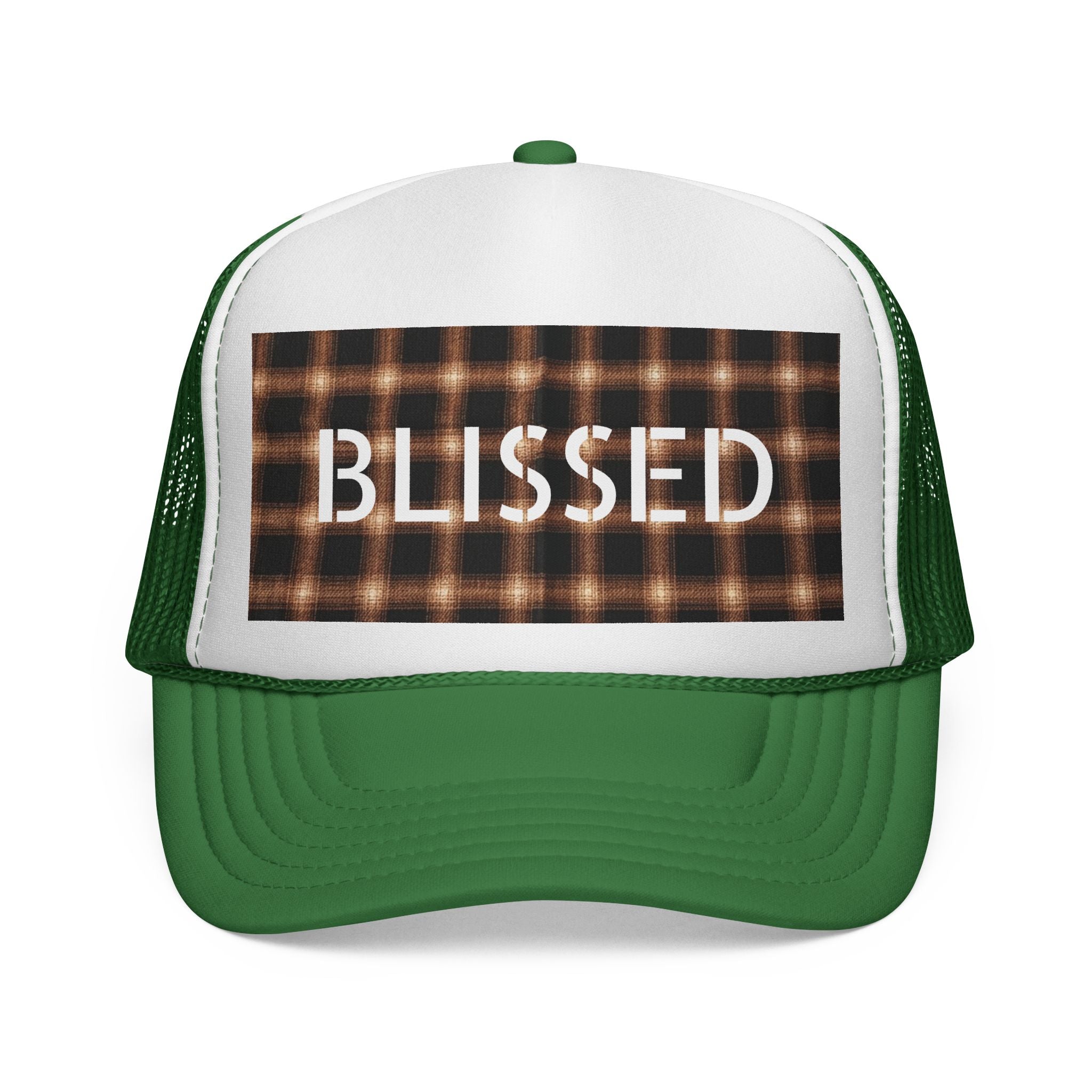 Blissed Plaid Trucker Cap