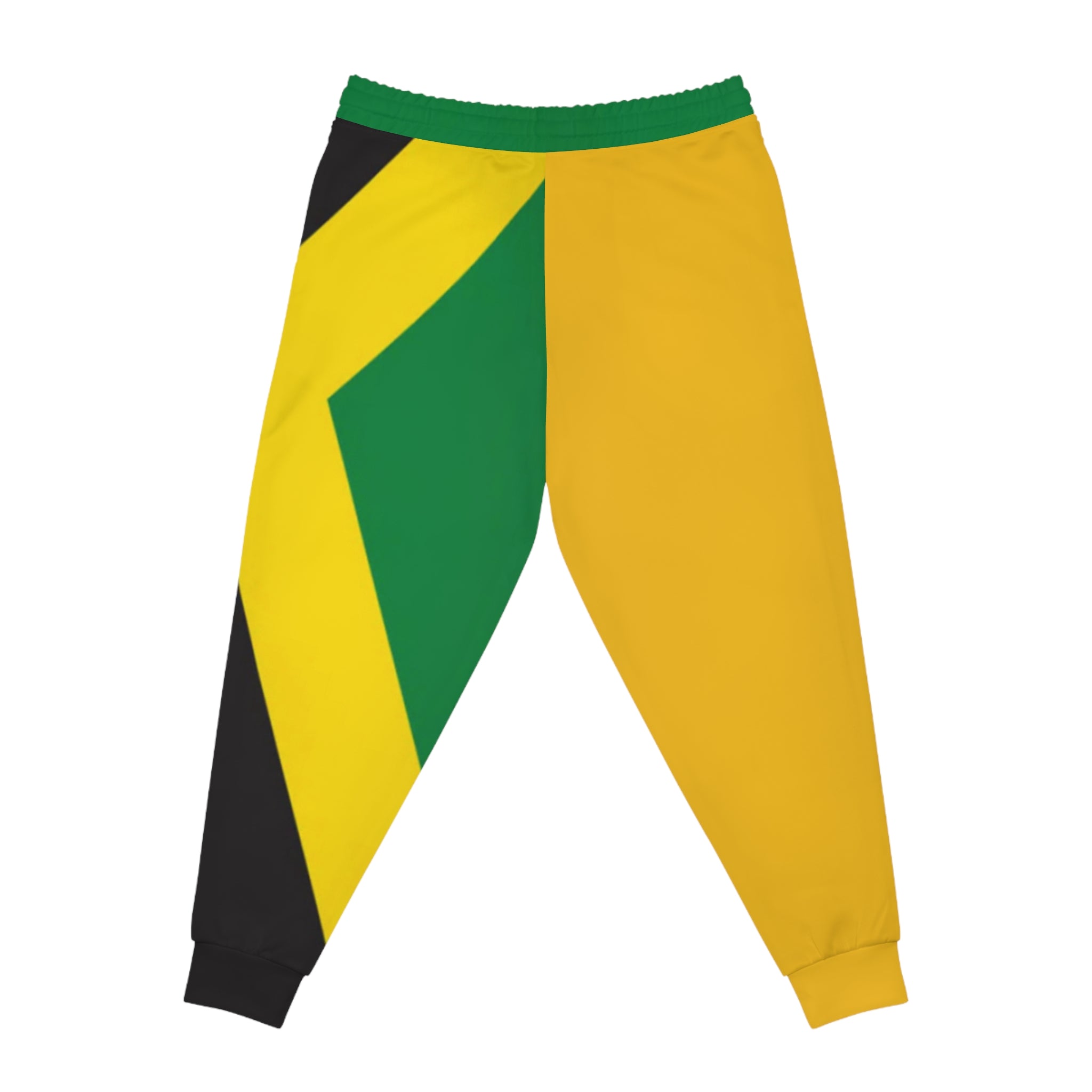 WKE WRLD Jamaican Flag Print Athletic Joggers, Vibrant Comfort Pants, Casual Sportswear, Unisex Joggers, Fitness Apparel, Gift for Athletes