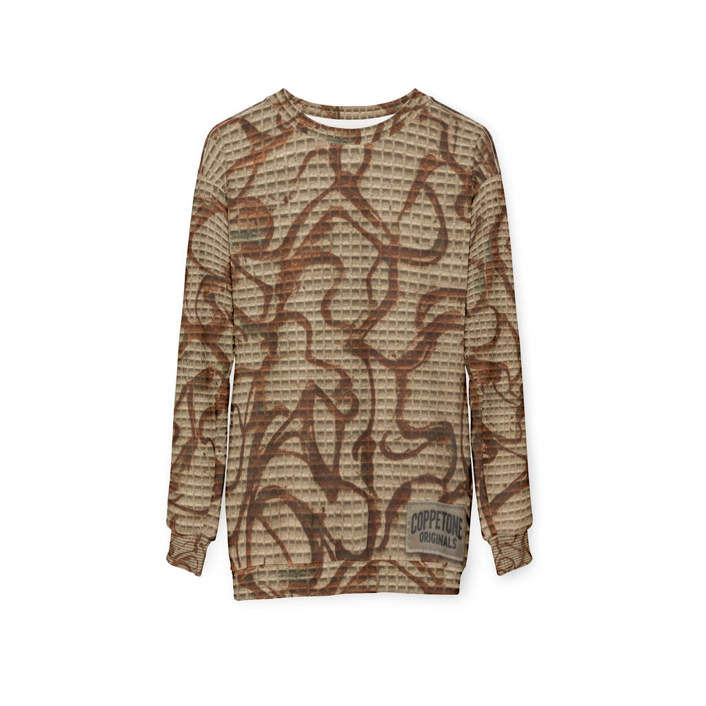 Abstract Brown Scribble Art Sweatshirt – All-Over Printed Casual Pullover