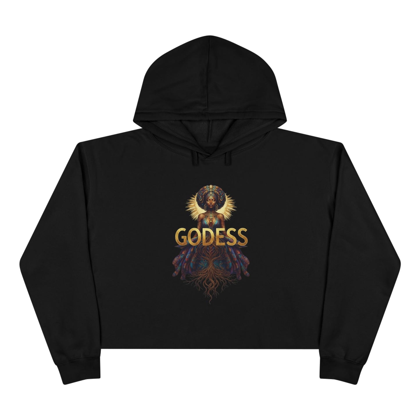 Goddess Crop Hoodie, Feminine Fashion, Casual Wear, Comfortable Sweatshirt, Gift for Her, Inspirational Apparel