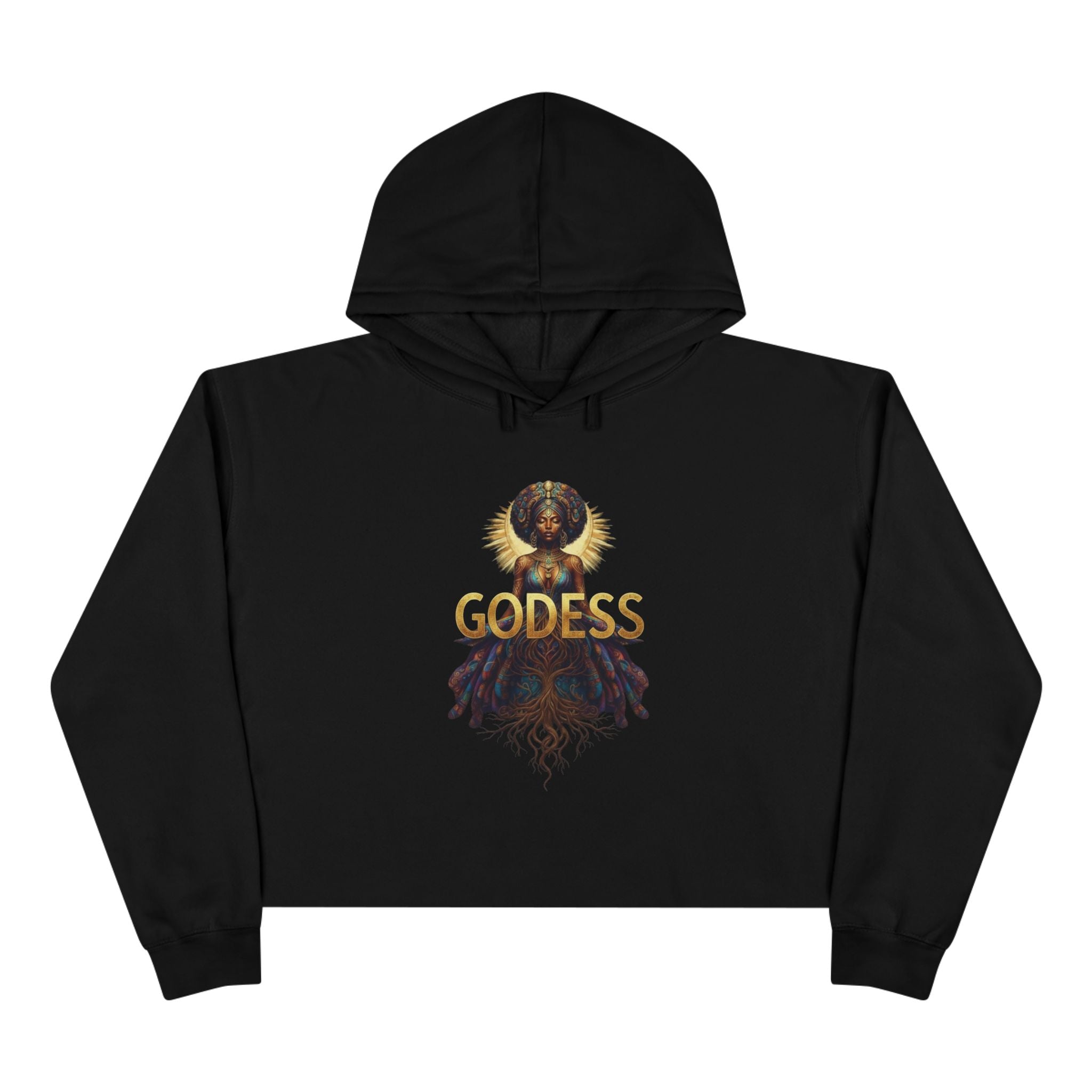 Goddess Crop Hoodie, Feminine Fashion, Casual Wear, Comfortable Sweatshirt, Gift for Her, Inspirational Apparel
