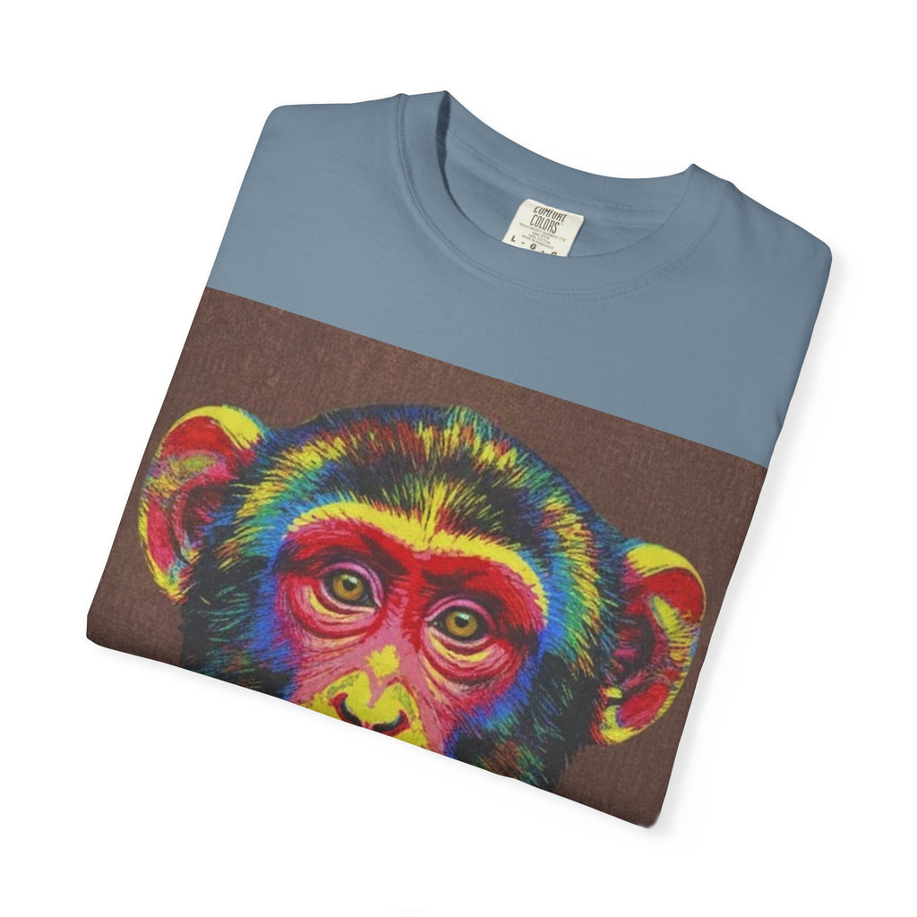 Wild Life Chimp Portrait T-Shirt — Colorful Retro Primate Graphic Tee