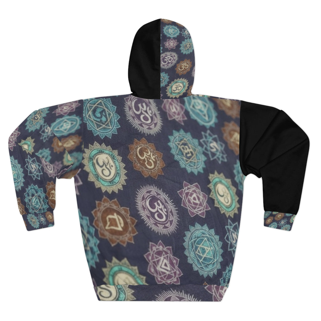 Chakra Balance Mandala Hoodie — Boho Spiritual Om Pullover