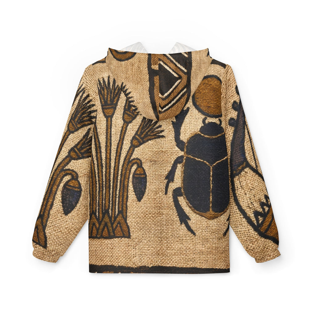 Egyptian Patchwork Windbreaker Jacket — Abstract Quilted Collage AOP