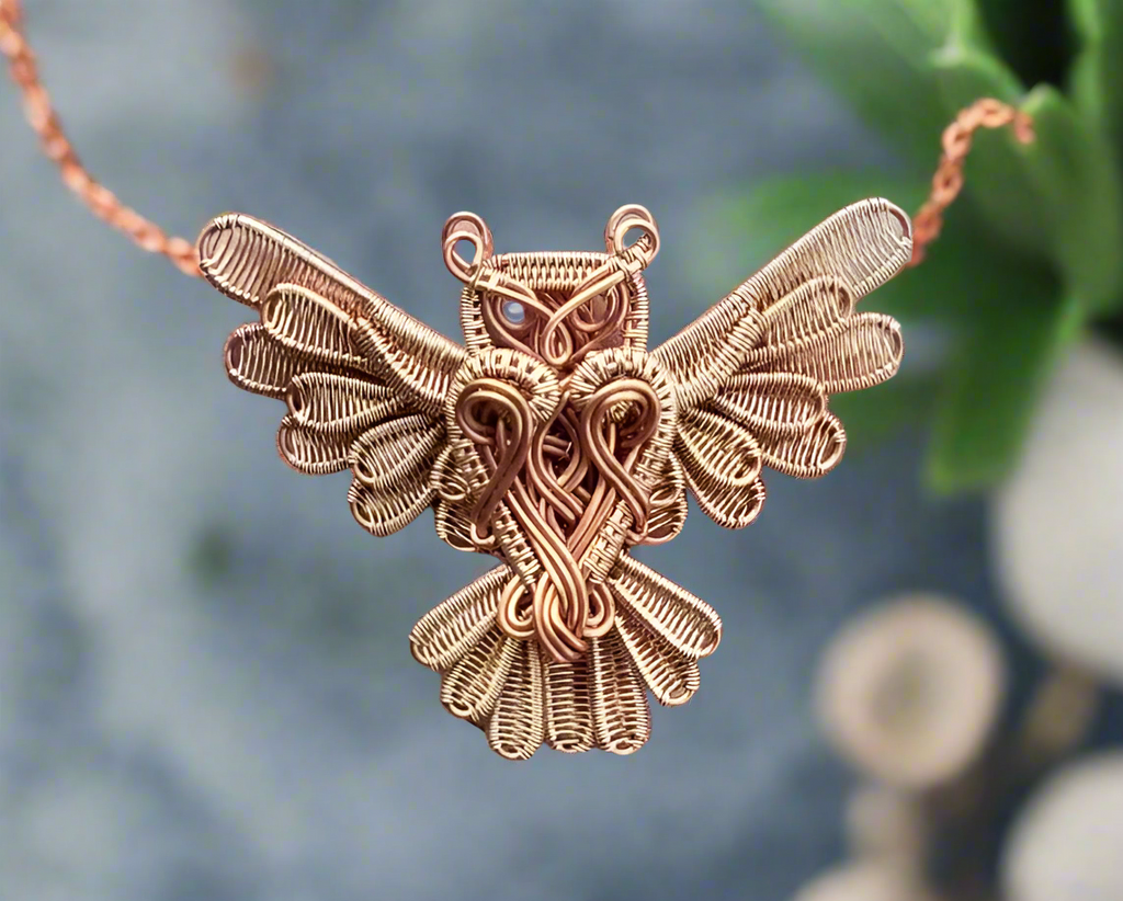 iamevibez Custom Wire Wrapped Owl Necklace