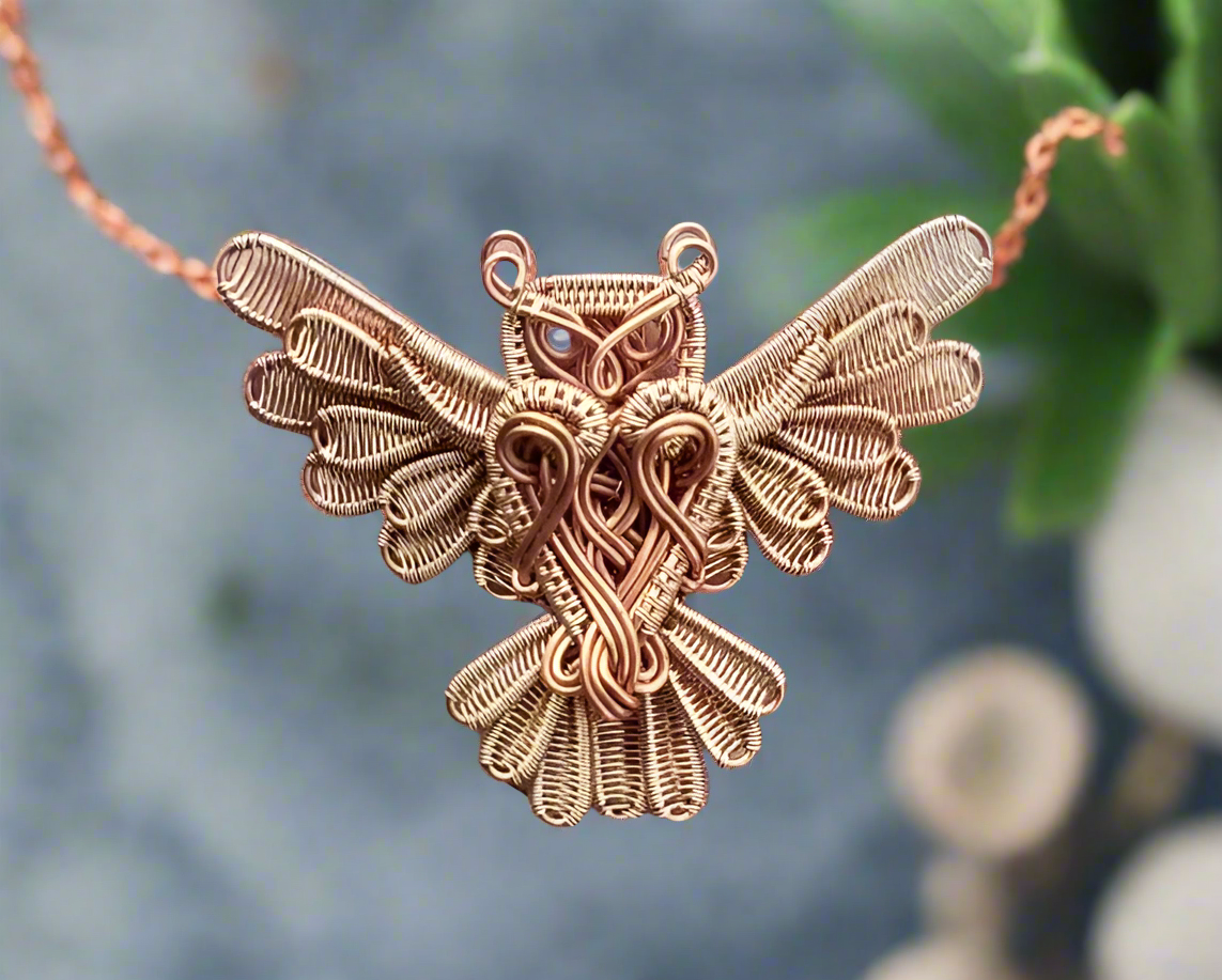 iamevibez Custom Wire Wrapped Owl Necklace