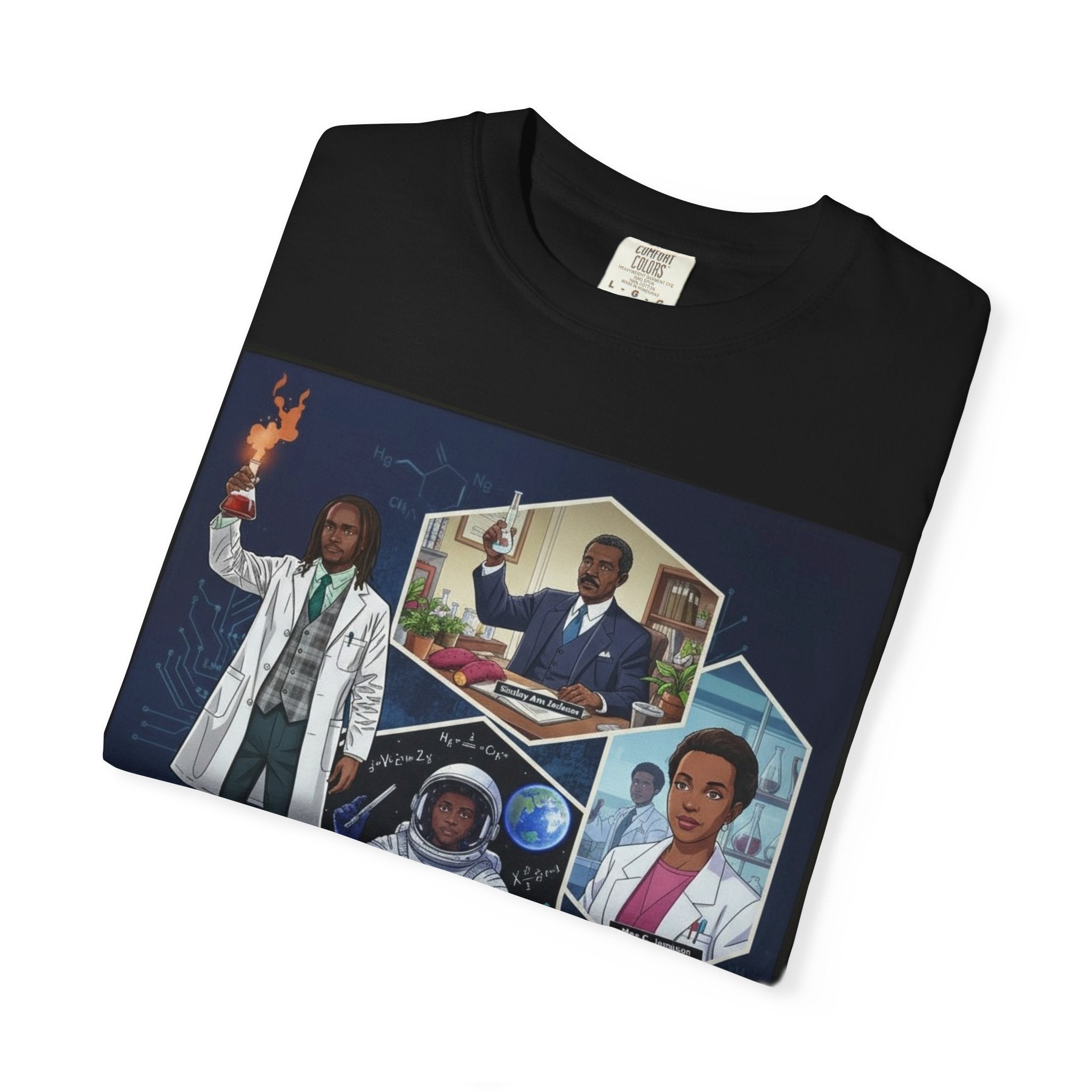 Anime Legacy of Innovation Nature Jab Graphic T-Shirt — Celebrating Black American STEM Leaders