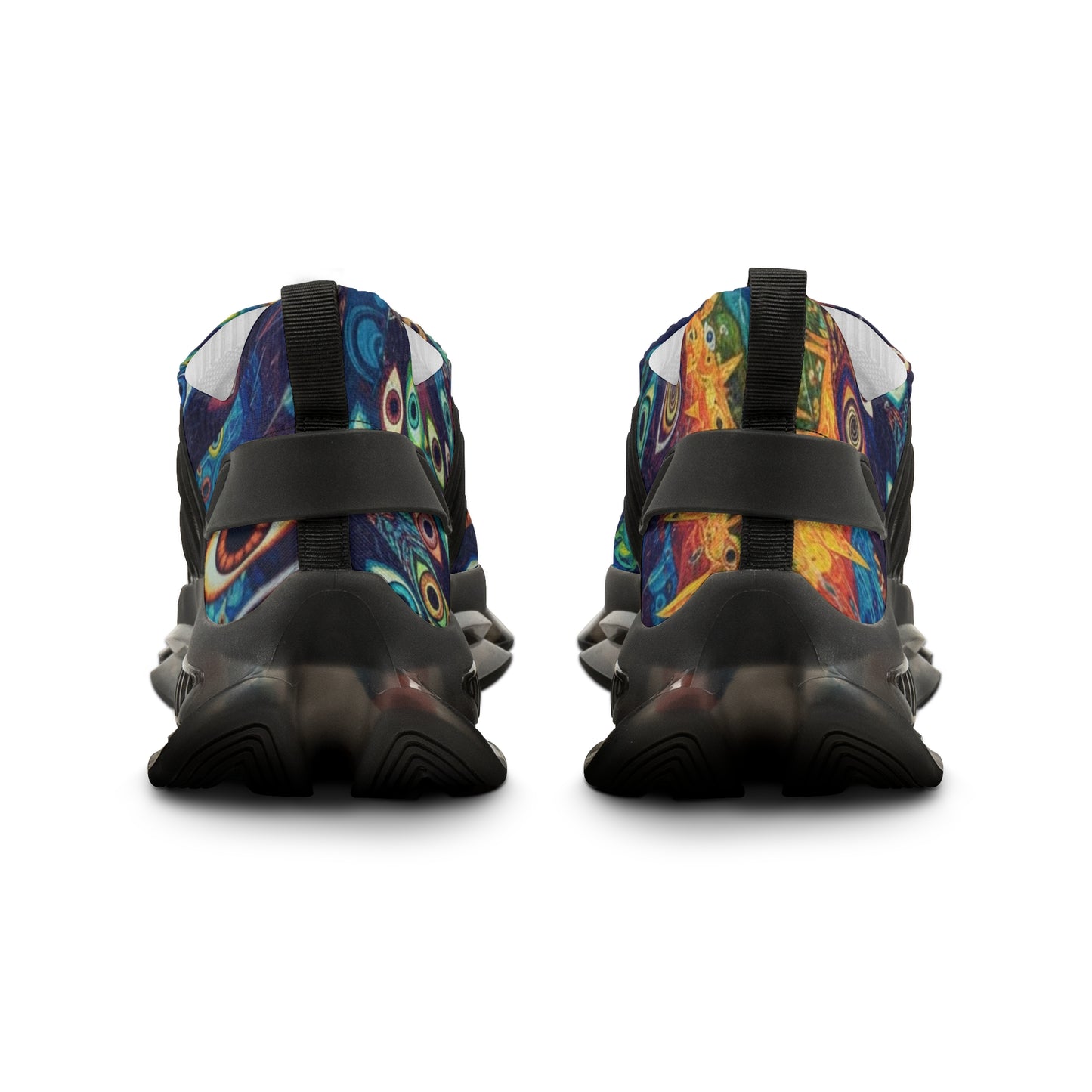 WKE WRLD Vibrant Art-Inspired Mesh Sneakers for Men, Casual Footwear, Unique Design Sneakers, Trendy Athletic Shoes, Colorful Sport Sneakers
