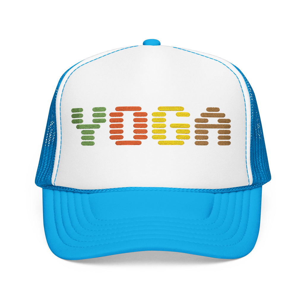 Yoga Foam Trucker Hat - Embroidered Red Cap for Yoga Enthusiasts