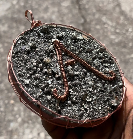 Wire Wrapped Agate/Pyrite Letter Pendant And Chain Set