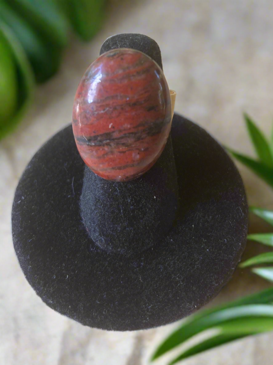 Oval Crystal Ring (Stainless Steel)