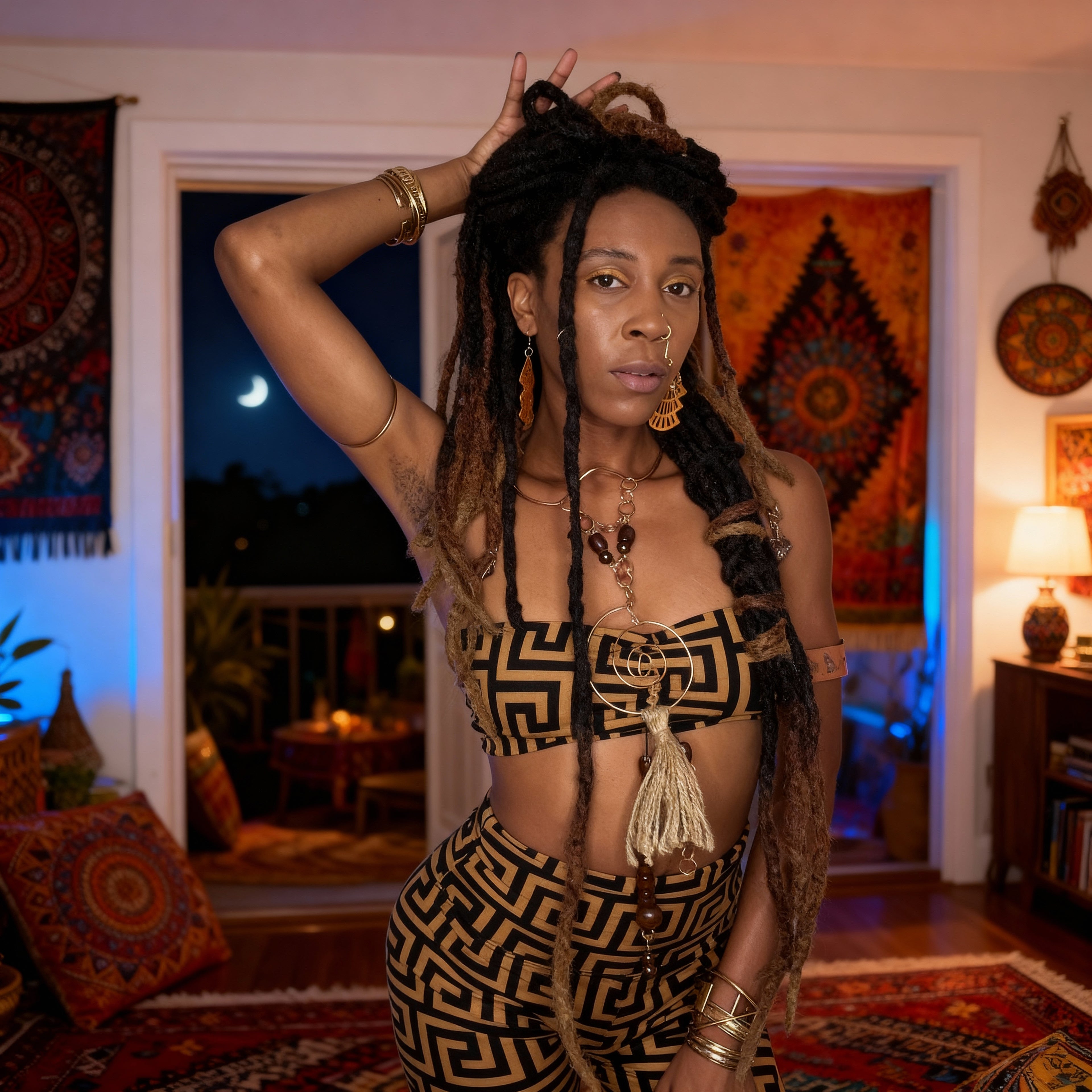 Vibez Wood and Copper Body Necklace