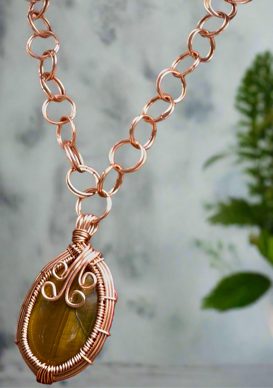 iamevibez Custom Tigers Eye & 2s Link Necklace