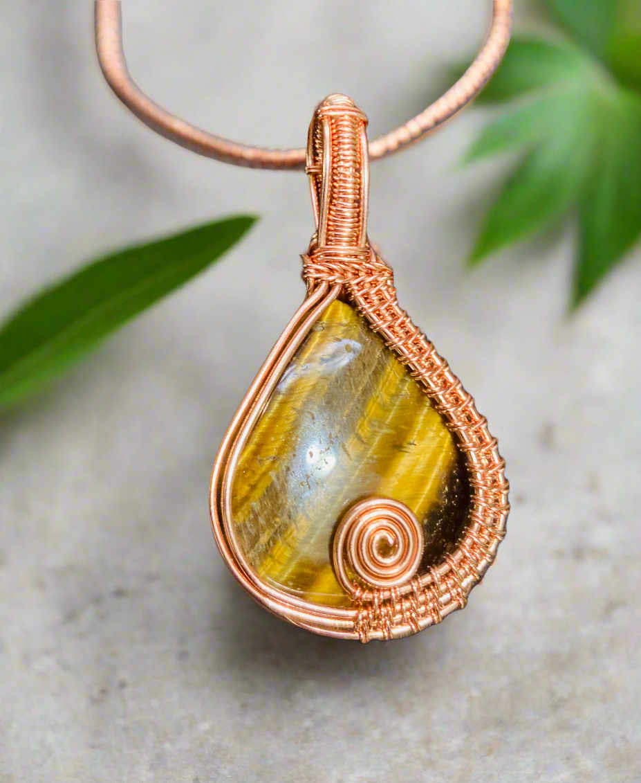 Custom Wire Wrapped Tiger's Eye 👁️ Pendant