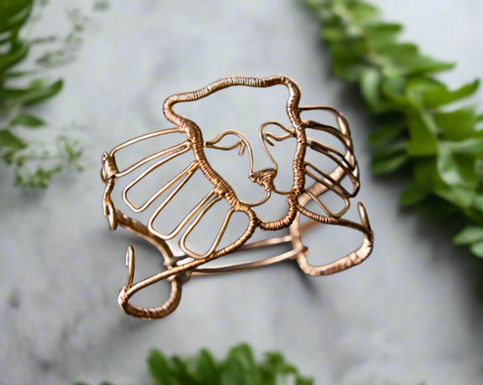 iamevibez Custom Pure Copper Wire Wrapped Lion/Lioness Bracelet