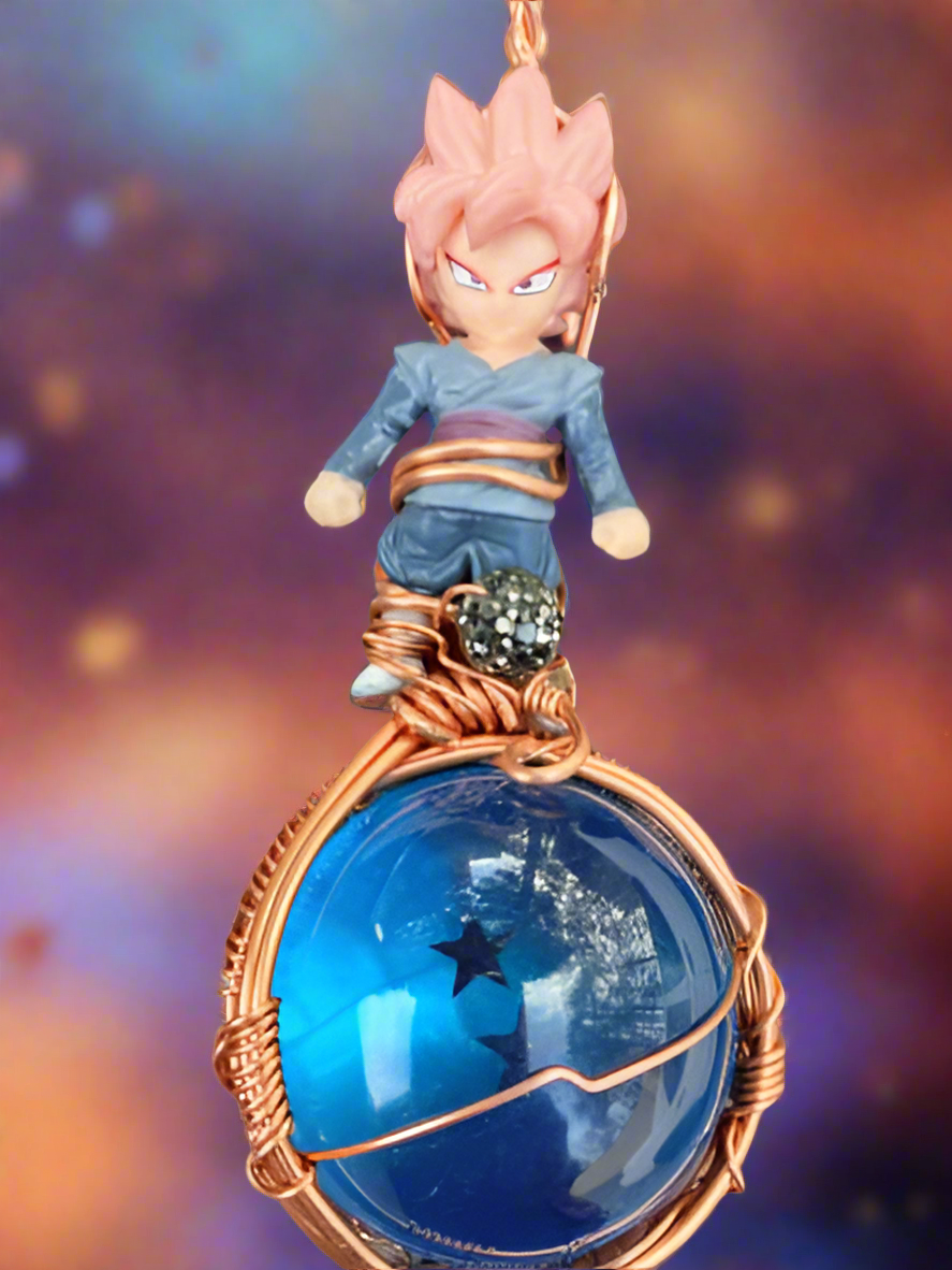 Custom .999 Copper Goku Black Super Form Anime Necklace