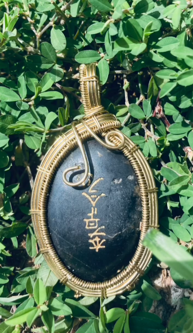 Shungite Brass Pendant