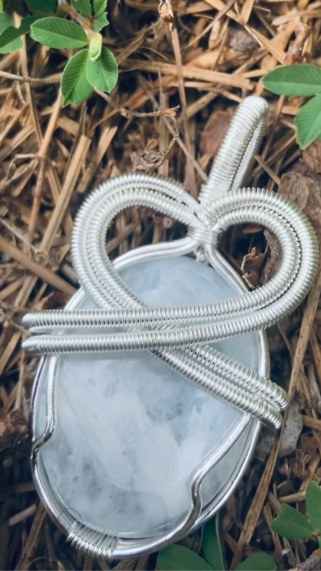 Milky Quartz Silver Plated Copper Pendant