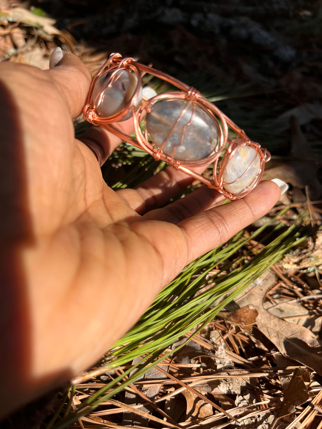 iamevibez Custom Pure Copper Crazy Laced Agate Bracelet