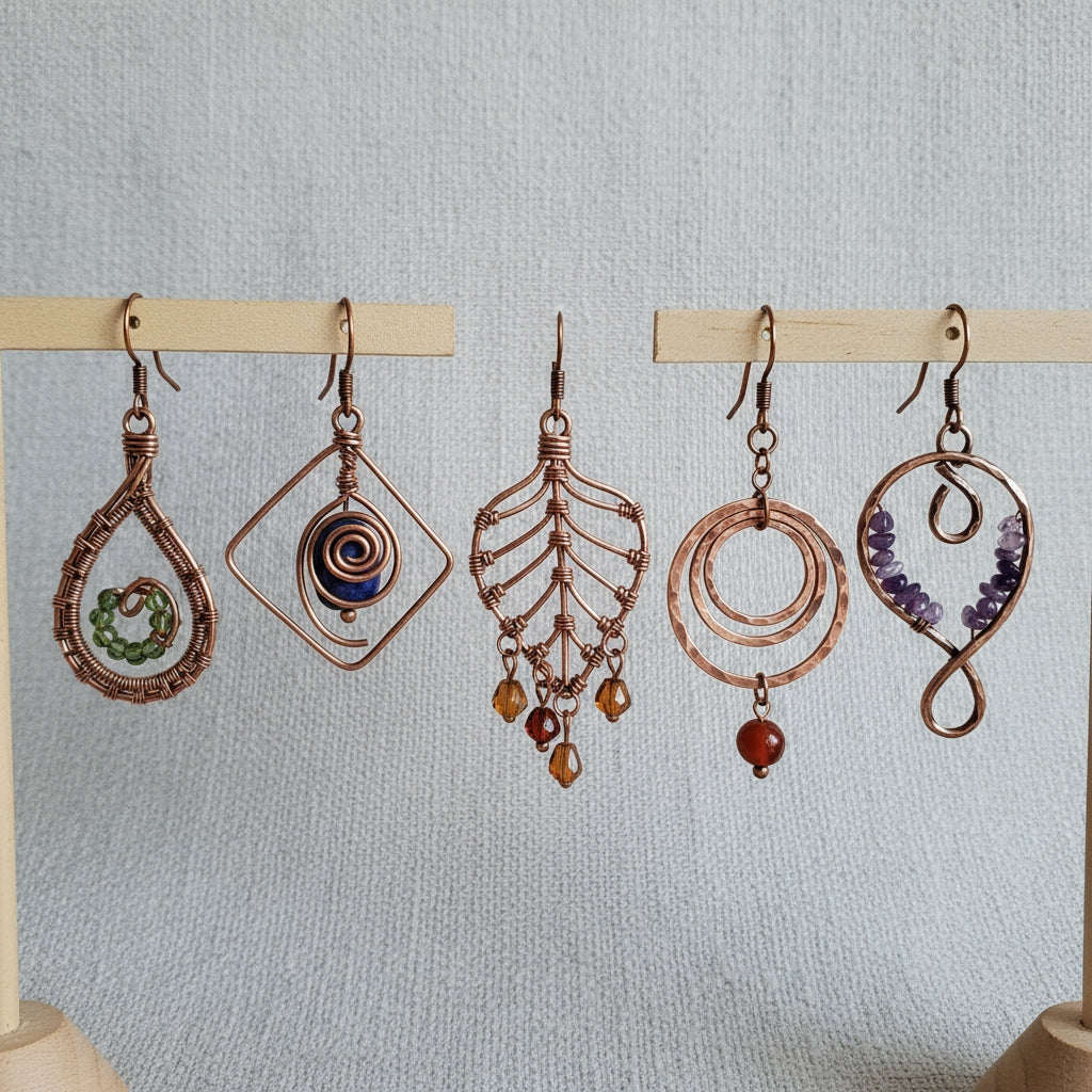 iamevibez Copper wire wrapped earrings