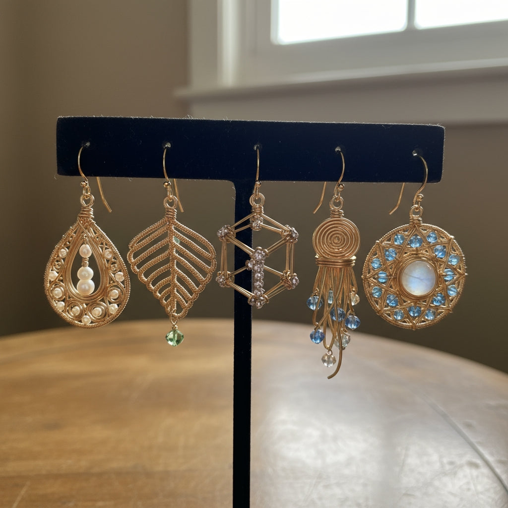 iamevibez Custom Gold Plated Non Tarnishing Wire Wrapped Earrings