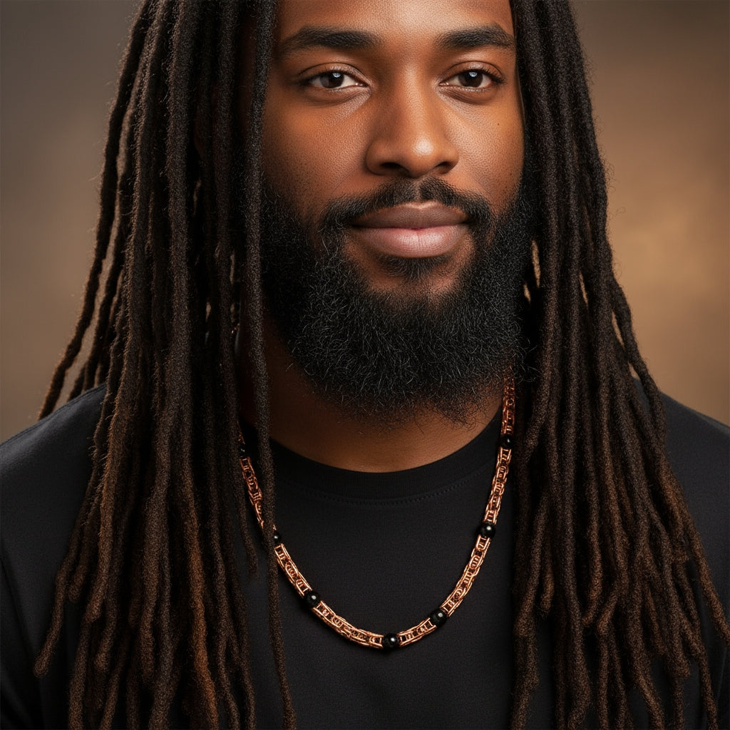 iamevibez Pure Wire Wrapped Black obsidian Kings Link Design