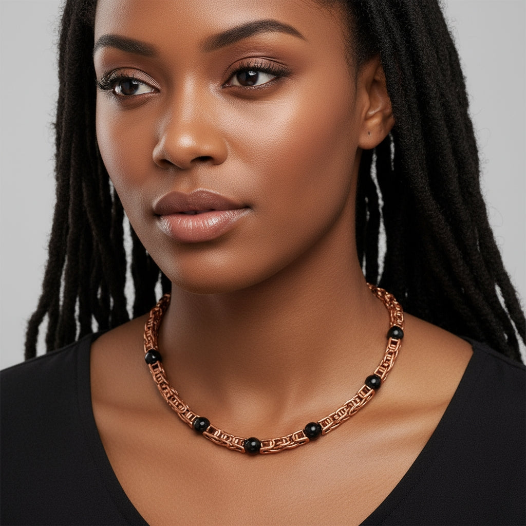 iamevibez Pure Wire Wrapped Black obsidian Kings Link Design