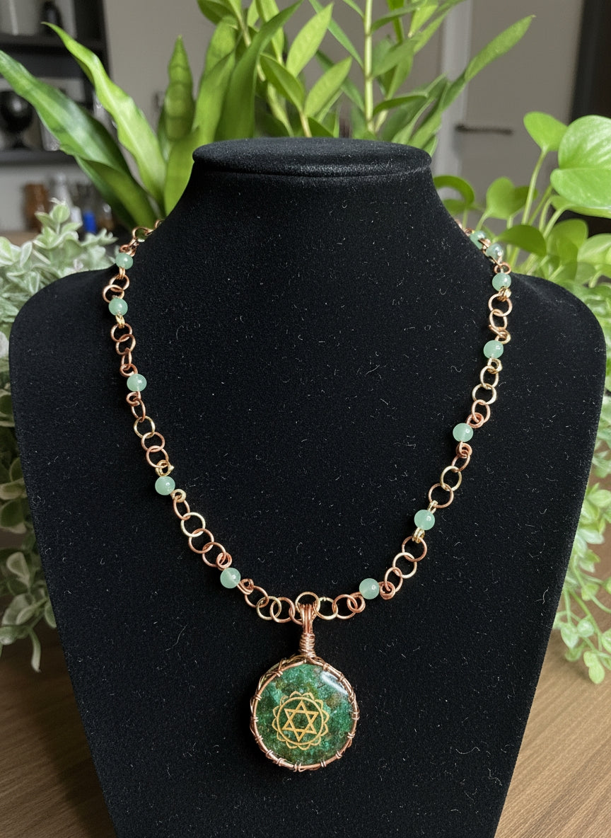 Yvng Gahd Chakra Green Aventurine Beaded Necklace