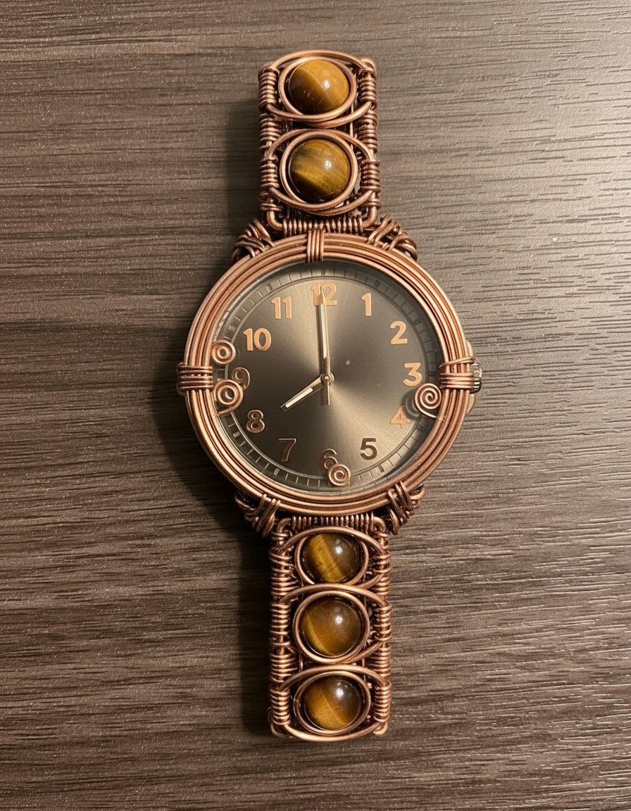 Wire Wrapped Tigers Eye Bracelet Design #2