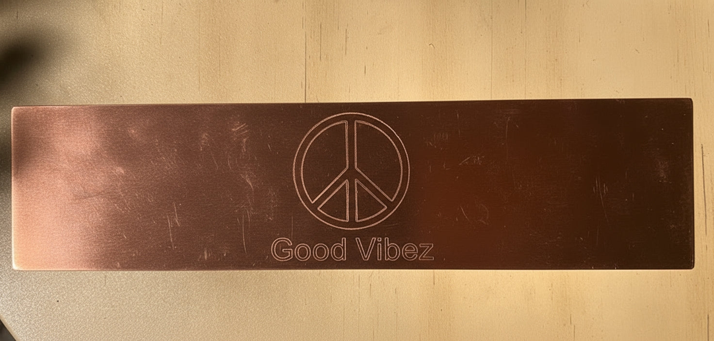 Pure Copper Custom Tattooed Medium Cuff