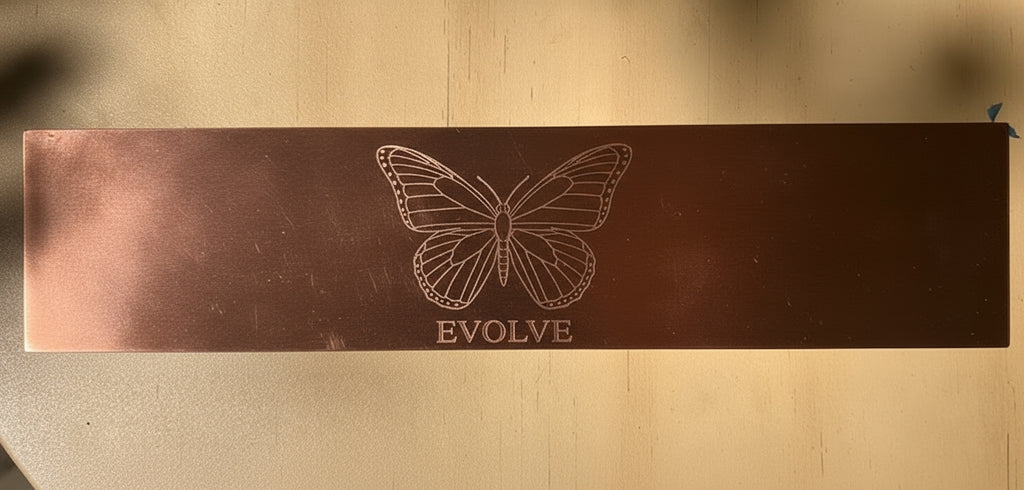 Thick Pure Copper Tattooed Copper Arm Cuff