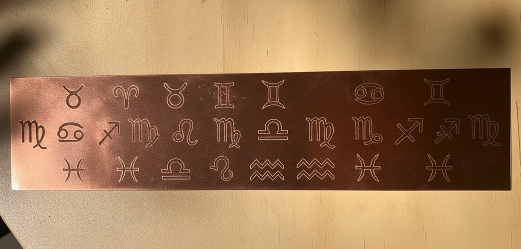 Thick Pure Copper Tattooed Copper Arm Cuff