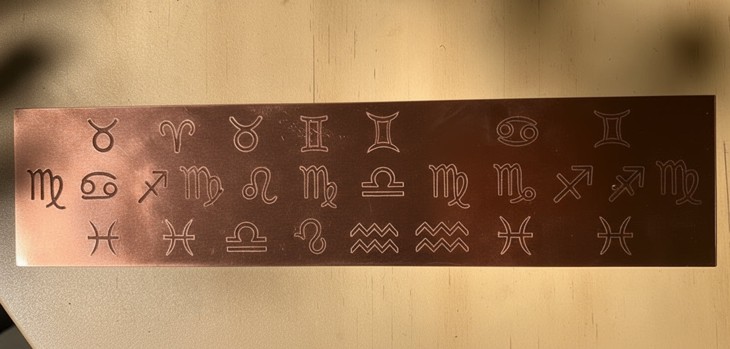 Pure Copper Custom Tattooed Medium Cuff